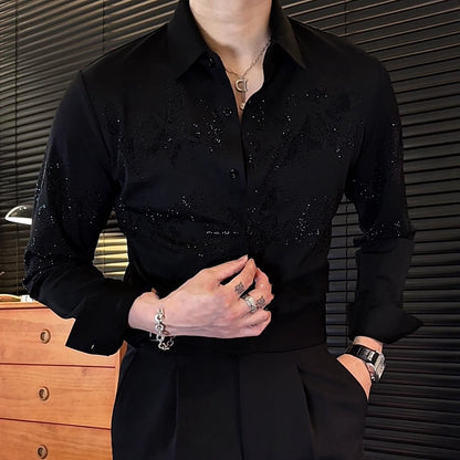 Heavy Industry Hot Stamping High Elasticity Long Sleeved Shirt