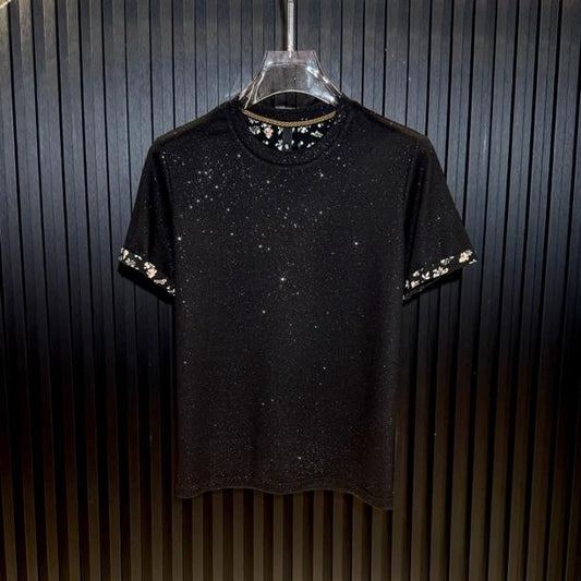 Starry Sky Flower Cuff Short Sleeve