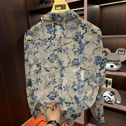 Men's New Light Luxury Minimalist Personalized Patterned Shirt