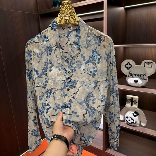 Men's New Light Luxury Minimalist Personalized Patterned Shirt