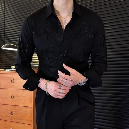 Heavy Industry Hot Stamping High Elasticity Long Sleeved Shirt