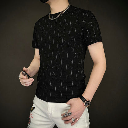 Summer Light Luxury Trendy High Quality Personalized Glitter Short Sleeves