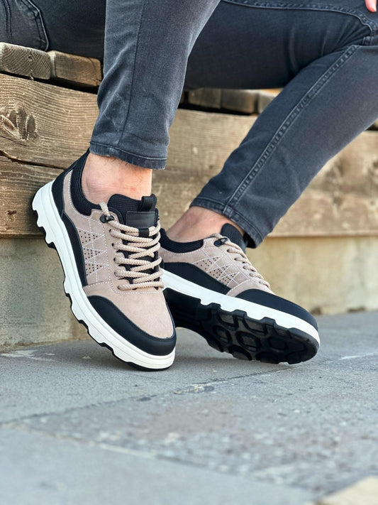Men's New Three Color Splicing Breathable Casual Sports Shoes