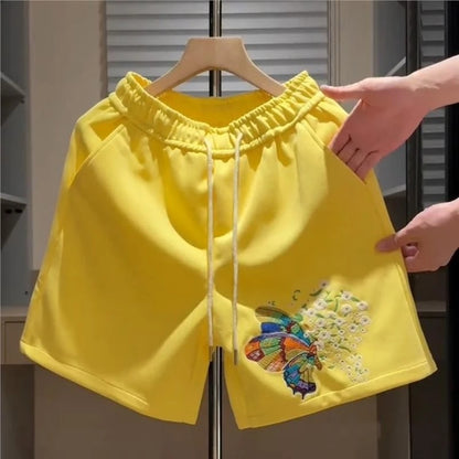 Men's Summer New Butterfly Embroidered Shorts
