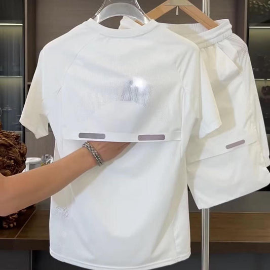 Men's Breathable Quick Drying High Elasticity Sports Short Sleeved Set