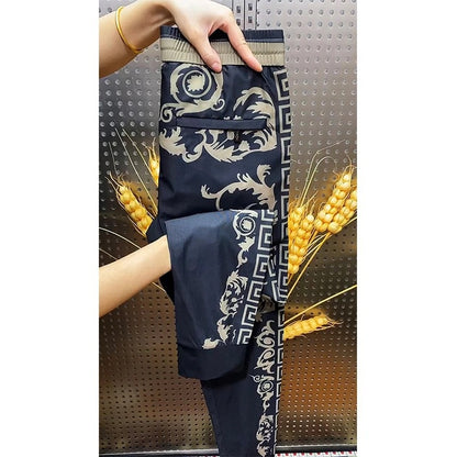 Men's new patterned Longteng embroidered casual sweatpants