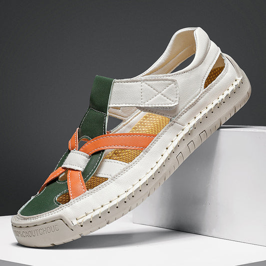 Men's Roman flat bottomed woven soft soled beach shoes