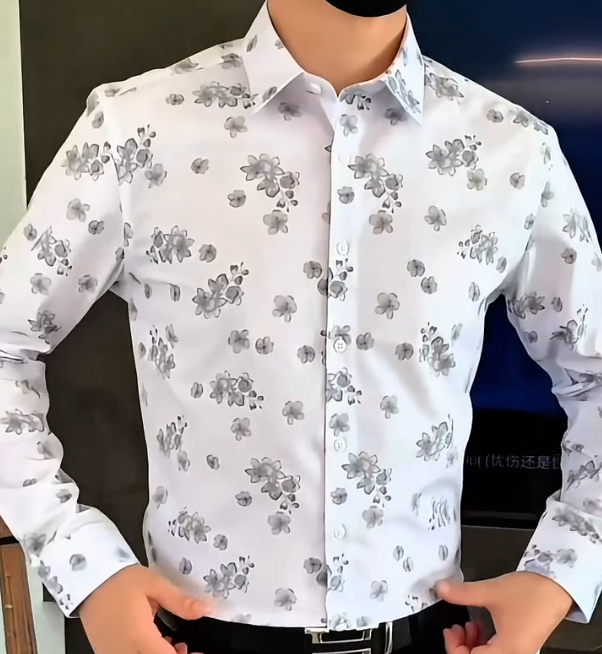 Men's new comfortable and fashionable casual printed shirt
