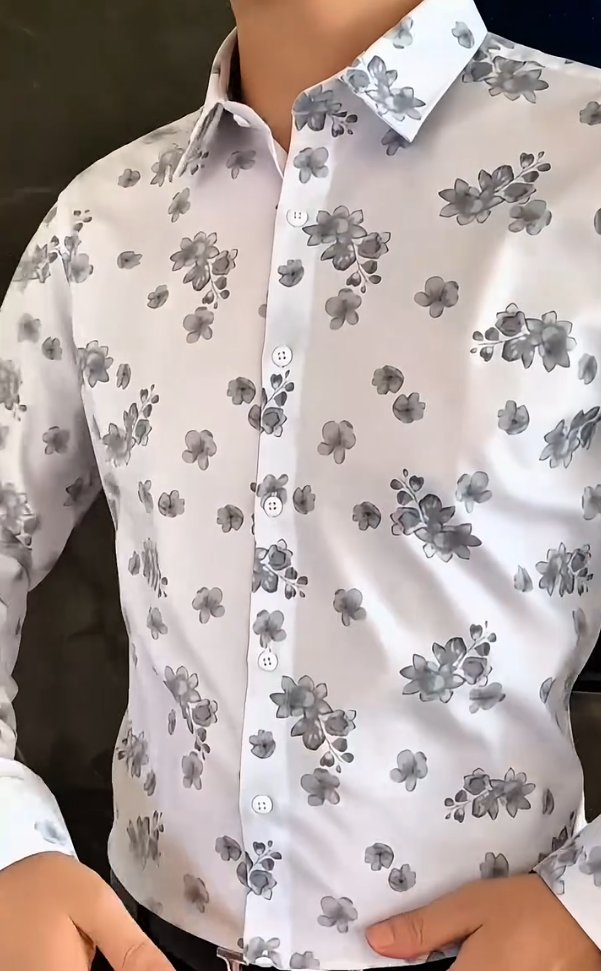 Men's new comfortable and fashionable casual printed shirt