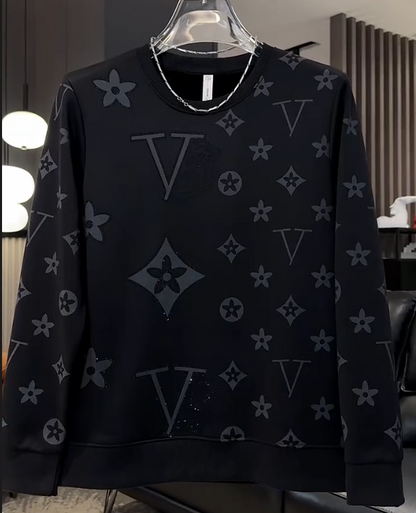 Men's Autumn And Winter New Fashion Casual Hot Stamping Printed Long Sleeves