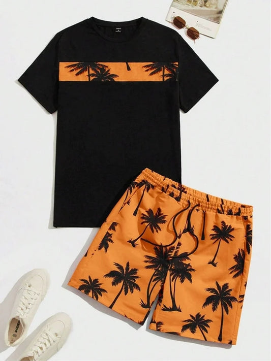 Men's Summer Hawaiian Loose Cool Two-Piece Suit
