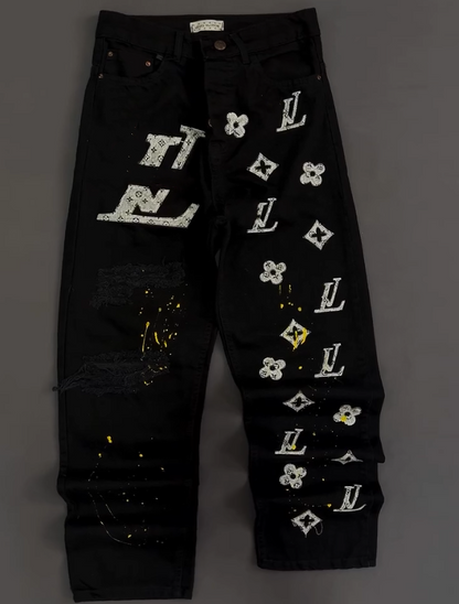 Luxury Printed Sparkling Diamond Pants
