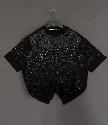 Starry Sky Sparkling Diamond Casual Short Sleeve