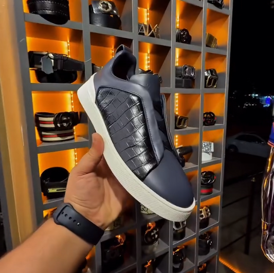 Leather Splicing Design Casual Shoes