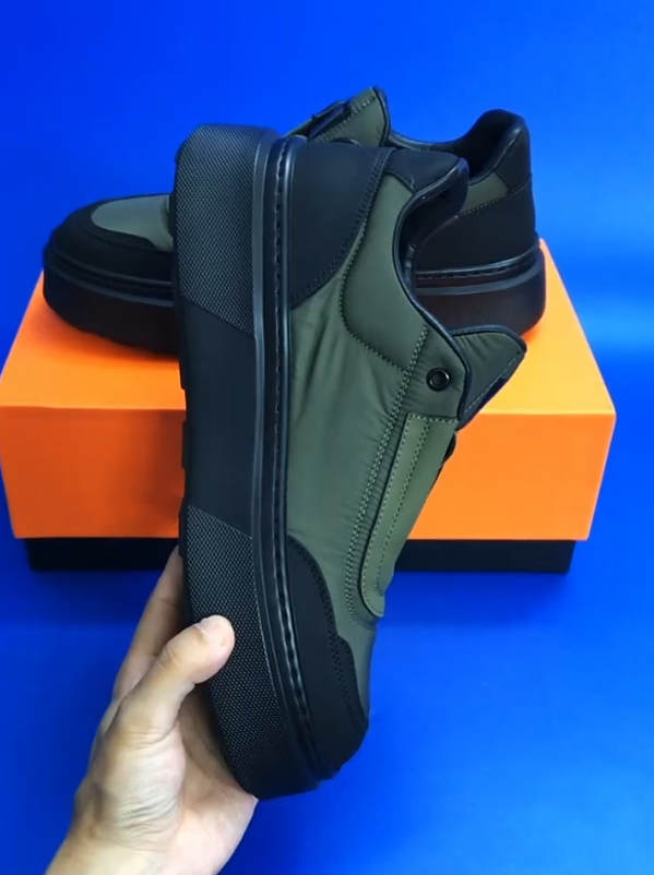 Men's One Foot Canvas Color Blocked Thick Soled Casual Shoes
