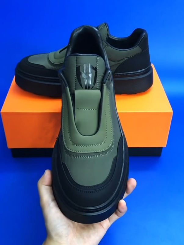 Men's One Foot Canvas Color Blocked Thick Soled Casual Shoes