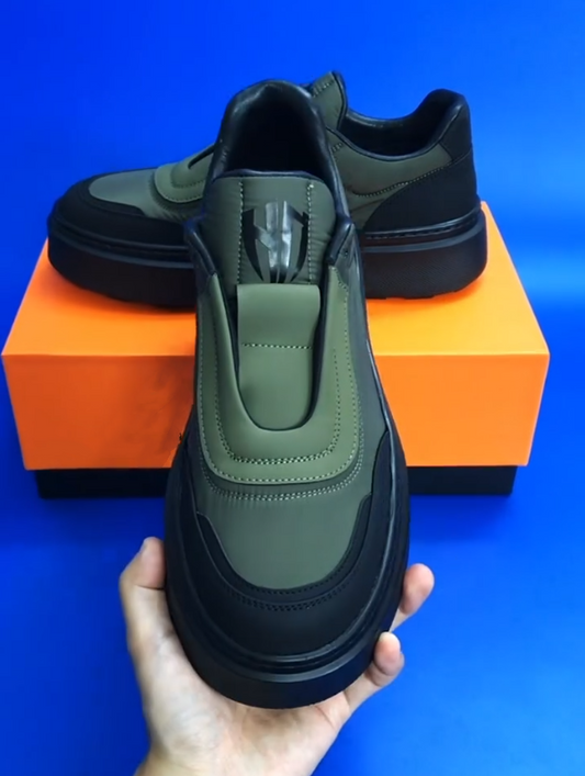 Men's One Foot Canvas Color Blocked Thick Soled Casual Shoes