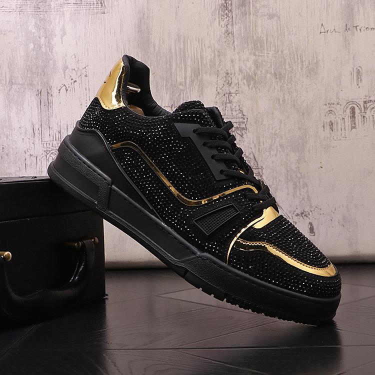 Men's Diamond Studded Shiny Edge Casual Shoes
