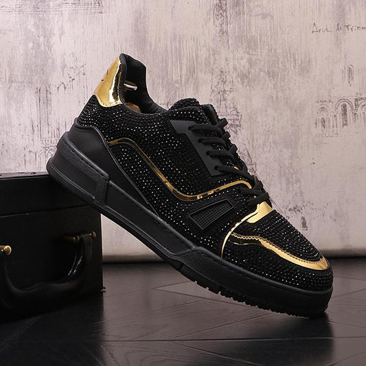 Men's Diamond Studded Shiny Edge Casual Shoes