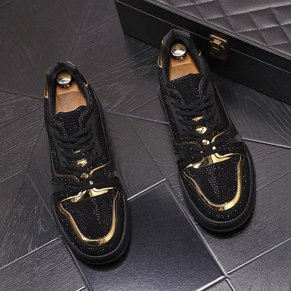 Men's Diamond Studded Shiny Edge Casual Shoes