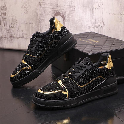 Men's Diamond Studded Shiny Edge Casual Shoes