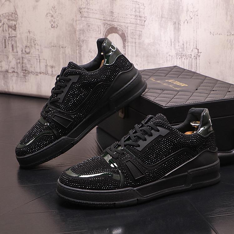 Men's Diamond Studded Shiny Edge Casual Shoes