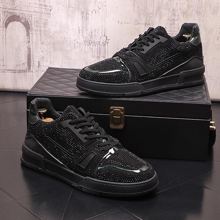 Men's Diamond Studded Shiny Edge Casual Shoes