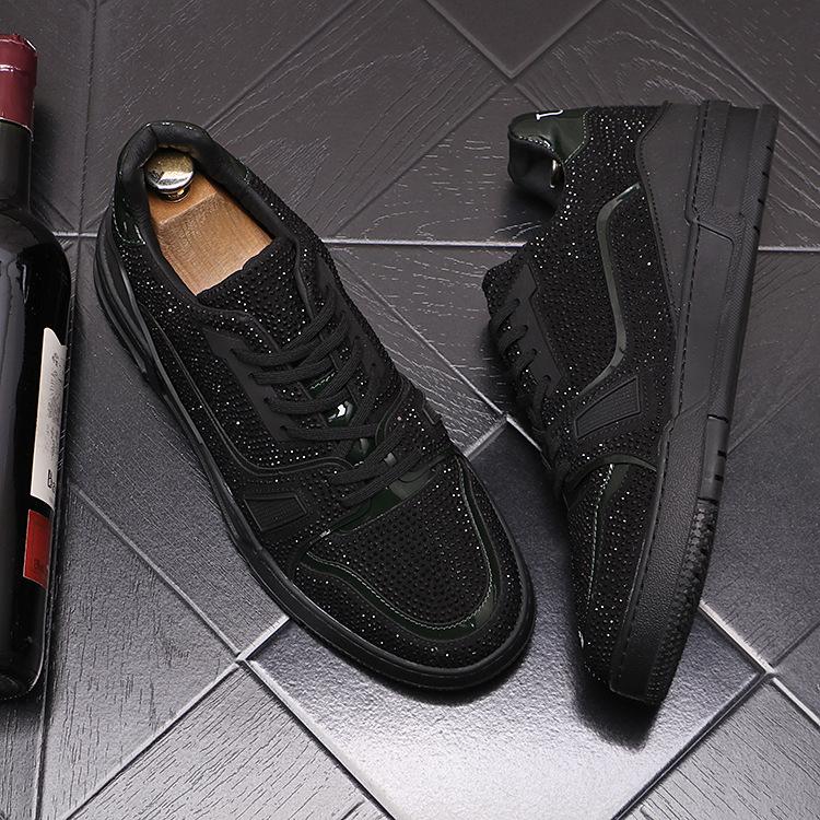 Men's Diamond Studded Shiny Edge Casual Shoes