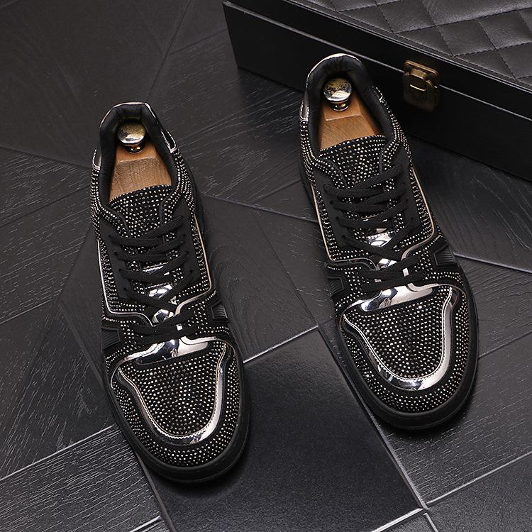 Men's Diamond Studded Shiny Edge Casual Shoes