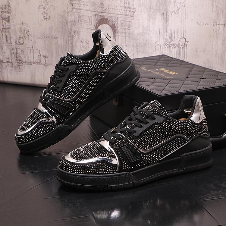 Men's Diamond Studded Shiny Edge Casual Shoes