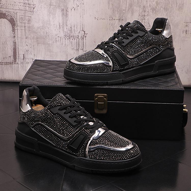 Men's Diamond Studded Shiny Edge Casual Shoes