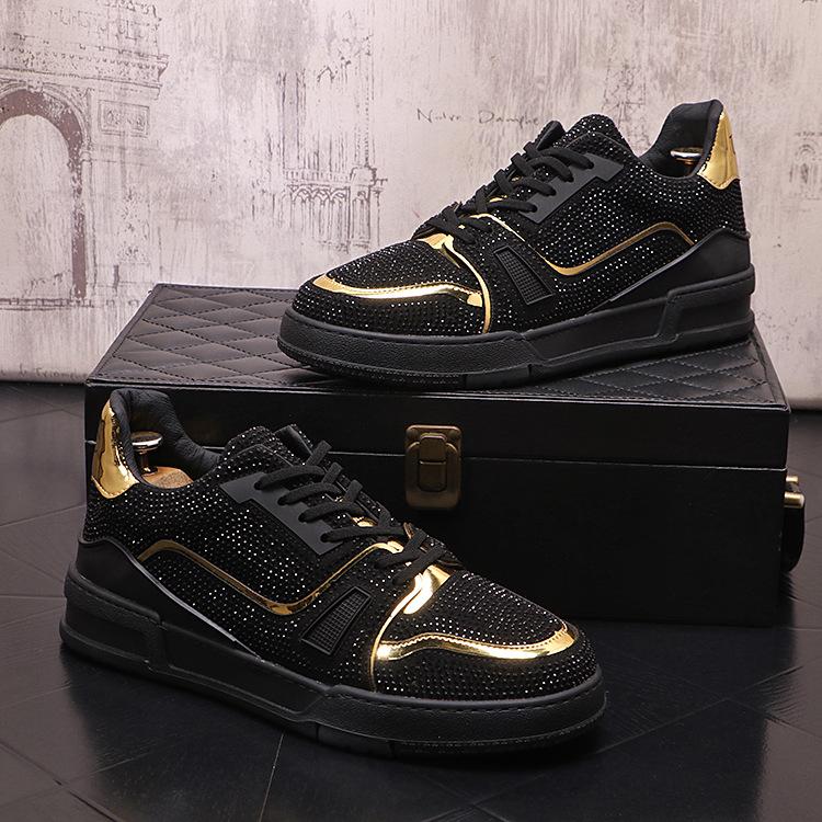 Men's Diamond Studded Shiny Edge Casual Shoes