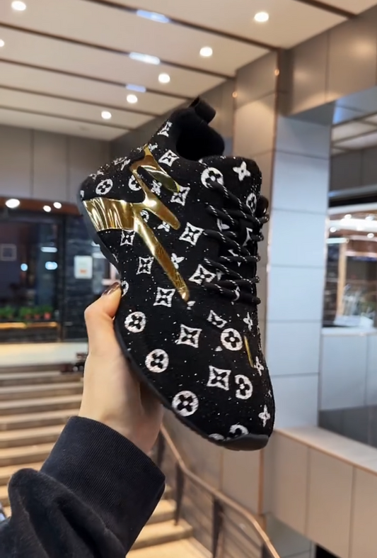 Men's Luxury Patterned Sparkling Diamond Casual Shoes