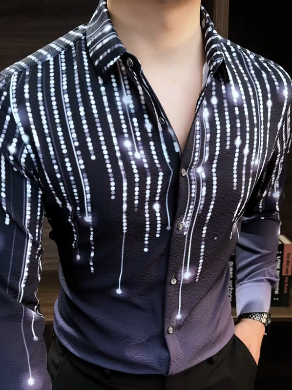 Men's Starlight Shining Long Sleeve Shirt