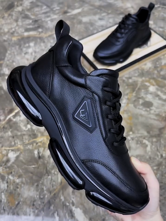 All-Black Air Cushion Sneakers