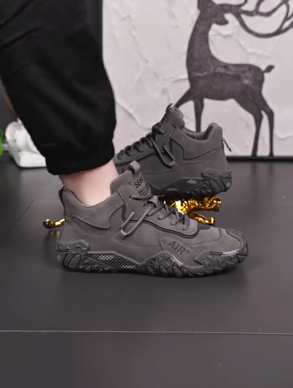Grey Hiking-Style Air Sneakers