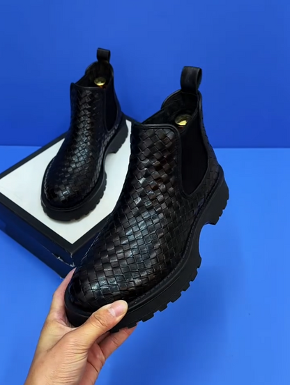 Woven Edge Chelsea Boots