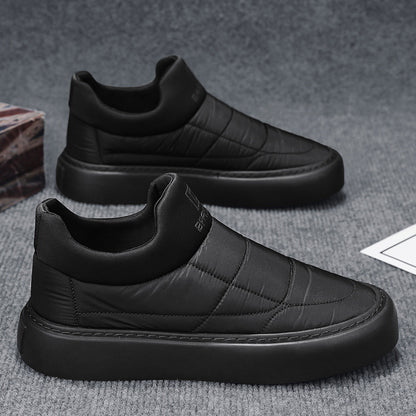 Black Quilted Slip-On Sneakers
