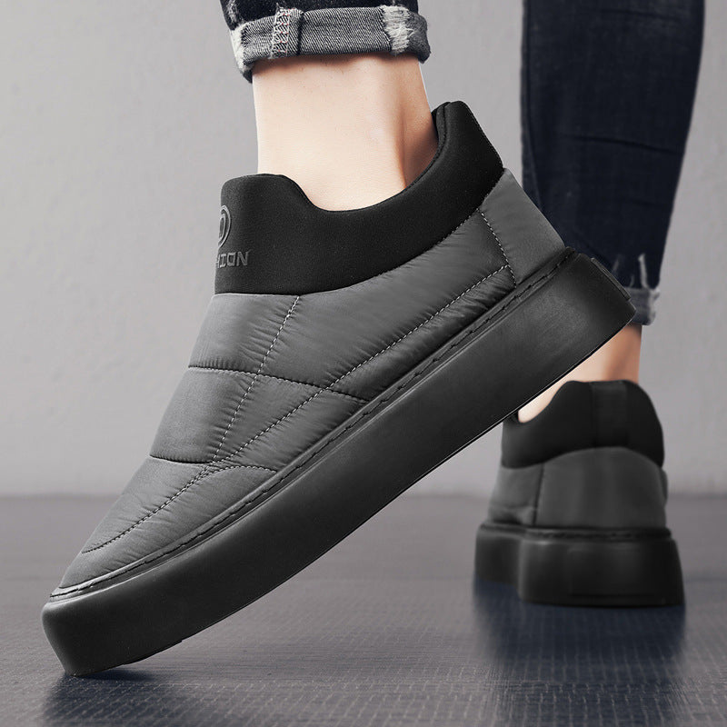 Black Quilted Slip-On Sneakers