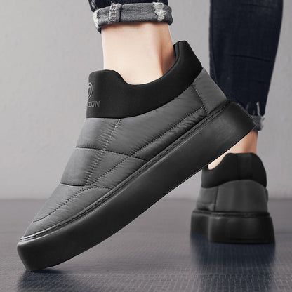 Black Quilted Slip-On Sneakers