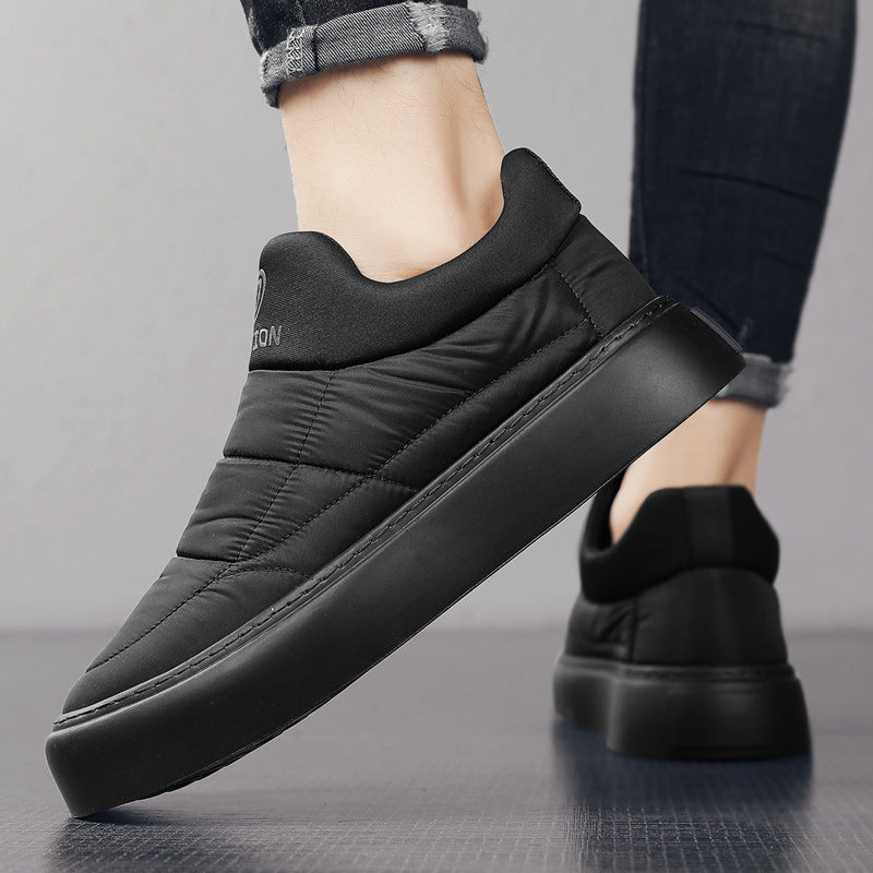 Black Quilted Slip-On Sneakers