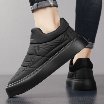 Black Quilted Slip-On Sneakers