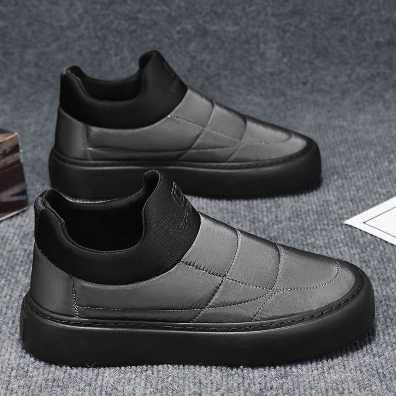 Black Quilted Slip-On Sneakers