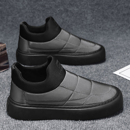Black Quilted Slip-On Sneakers