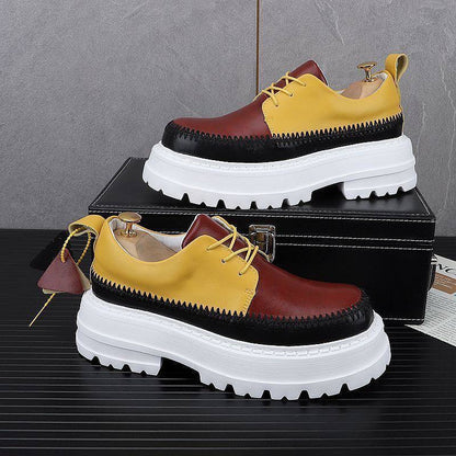 Color-Block Chunky Sole Derby Shoes