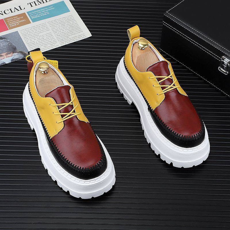 Color-Block Chunky Sole Derby Shoes