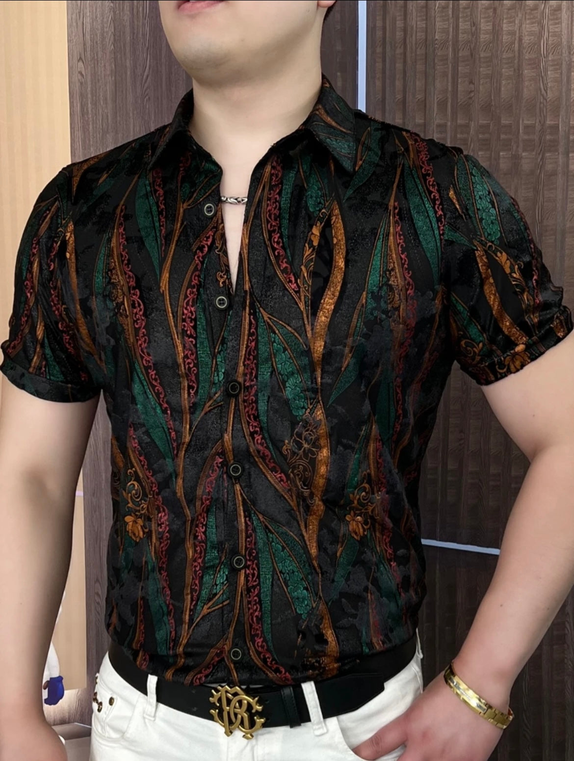 Men's Light Luxury Fashion Summer Thin Style Trendy Casual Collar Shirt