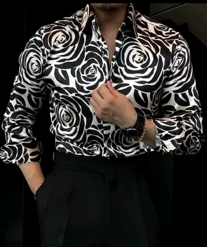 Men's New Rose Printed Shirt