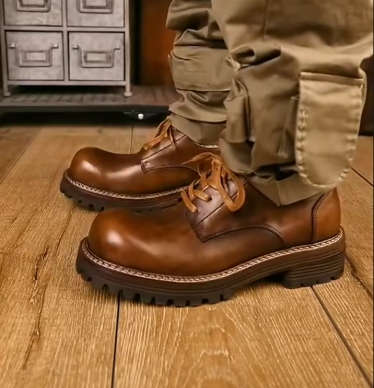 Men's Casual Top Round Toe Leather Shoes