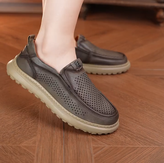 Men's Soft Cowhide Business Casual Bean Shoes
